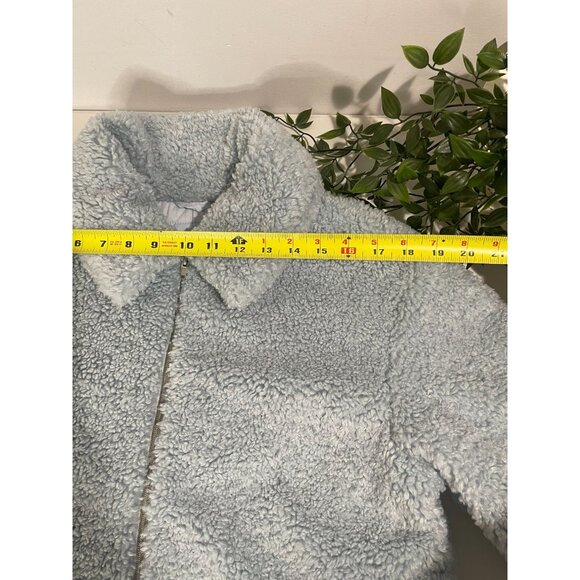 Levis Light Blue Faux Fur Sherpa Jacket Womens S Polyester Quilted Lining Warm - Picture 12 of 16